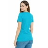 T-shirt Damski turkusowy dekolt w serek roz. L